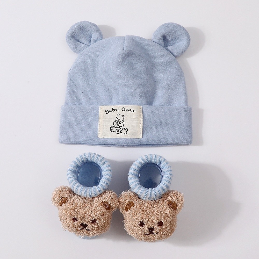 Infant Beanie Hat With Ears - 2 piezas/set: Lindo conjunto de gorro