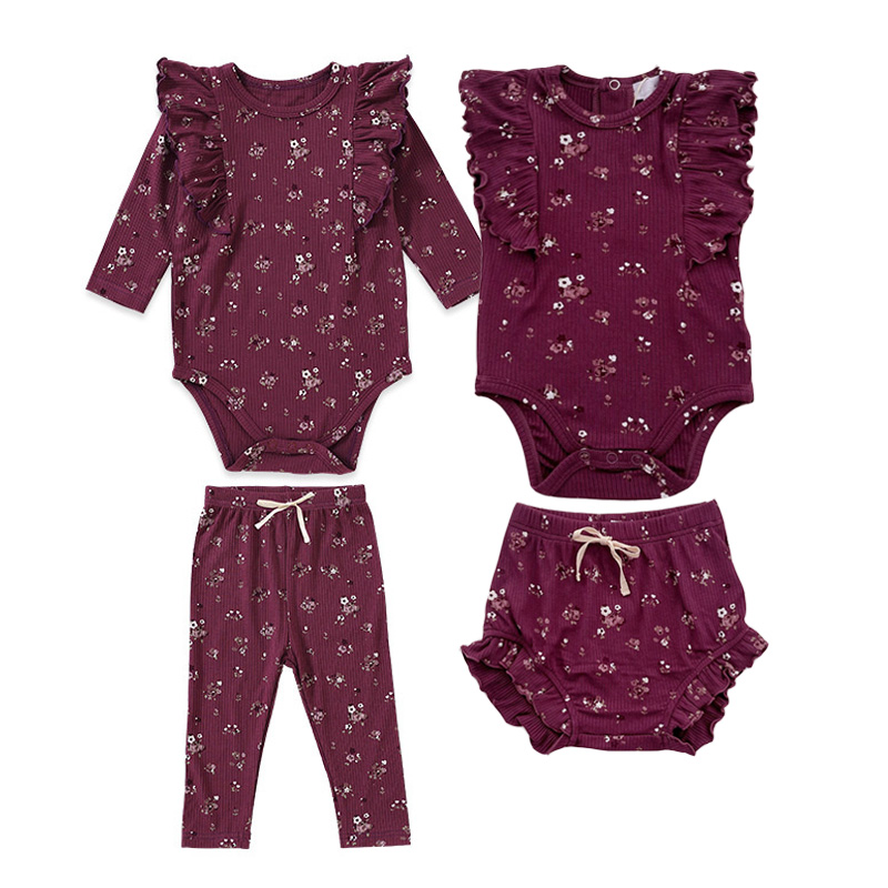 Newborn Baby Girl Romper Floral - Conjunto de ropa para niña recién