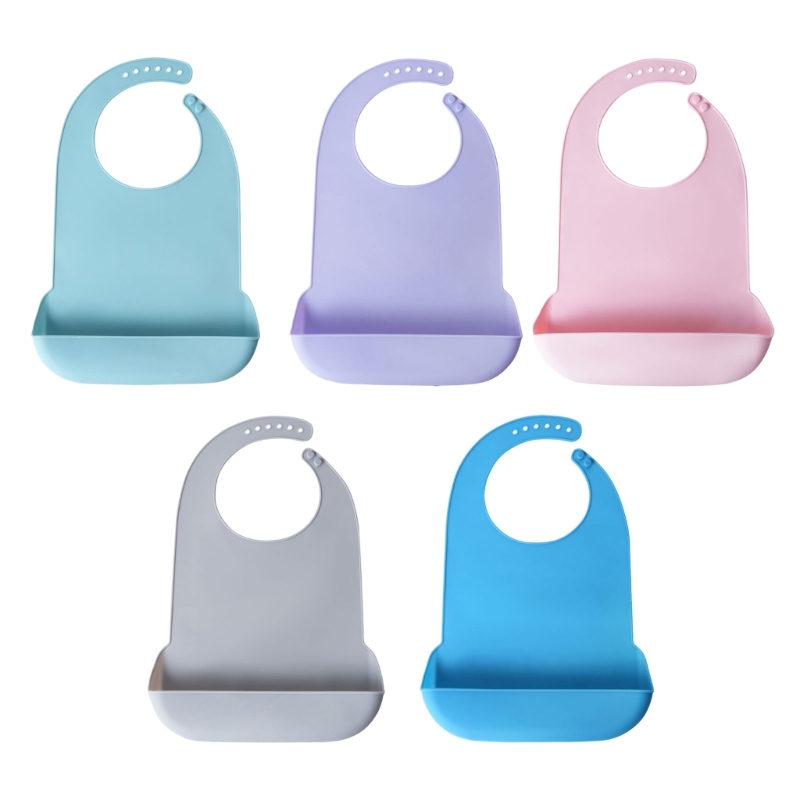 Waterproof Baby Bibs Silicone - Babero silicona calidad alimentaria para adultos,