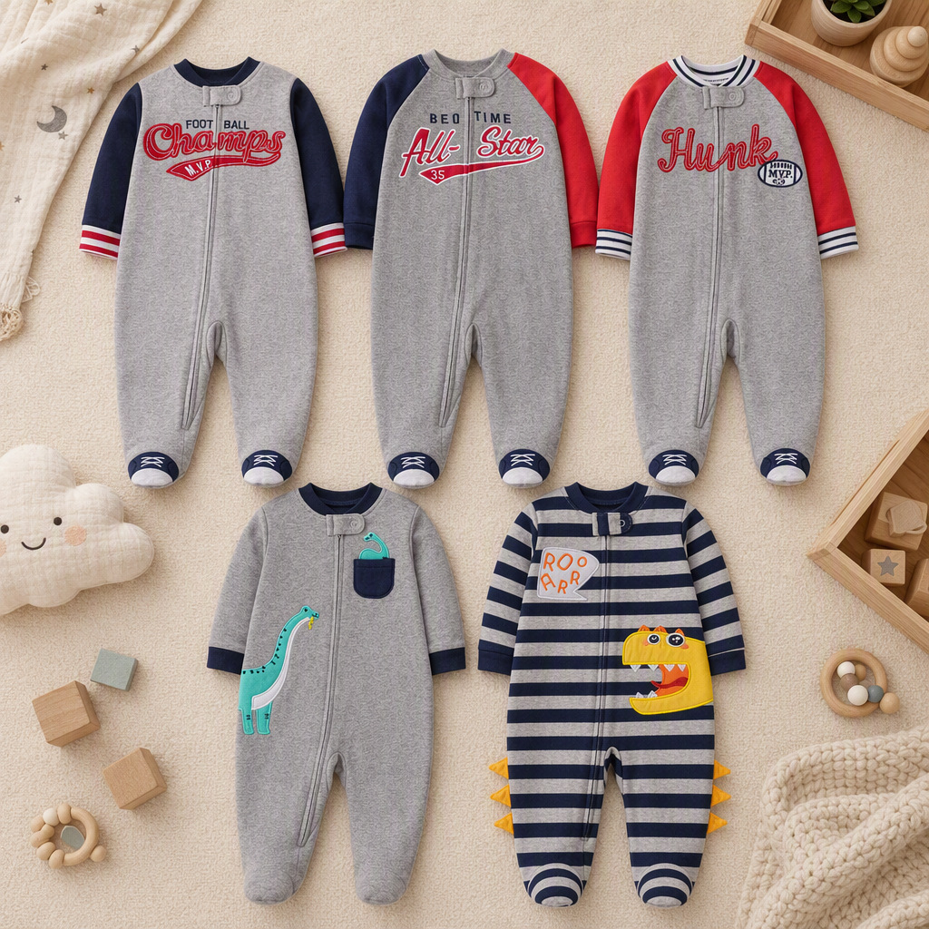 Cotton Baby Onesies Zipper - Mameluco de algodón de doble cara